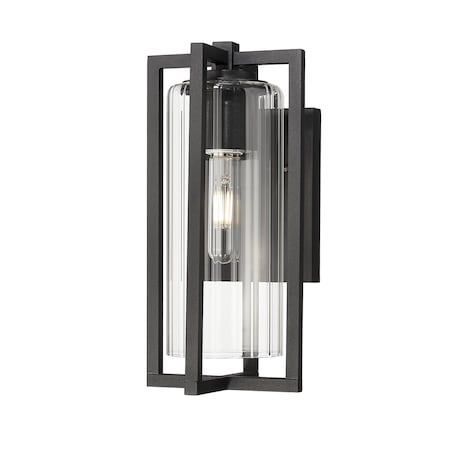 Z-Lite Aura 1 Light Outdoor Wall Light, 6in. W x 12.75in. H, Black 5013S-BK
